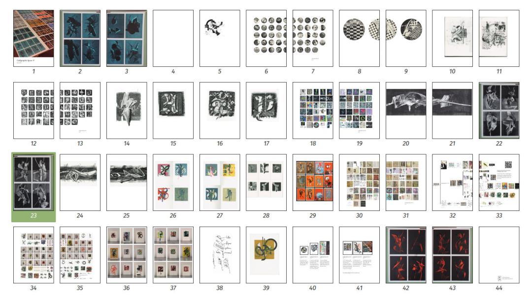 Thumbnails of all 44 pages in CS5 zine.