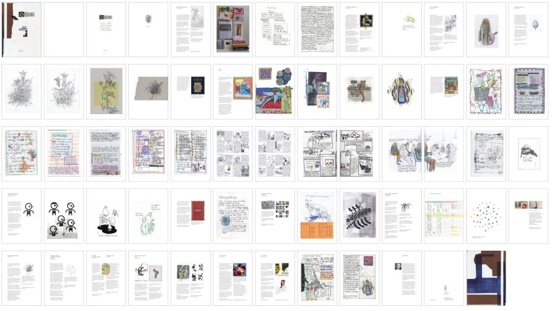 Thumbnails of all pages in the Bildung 1 zine.